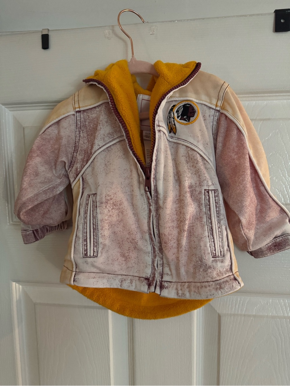 NFL Redskins Kids Cream and Yellow Team Puffer Jacket